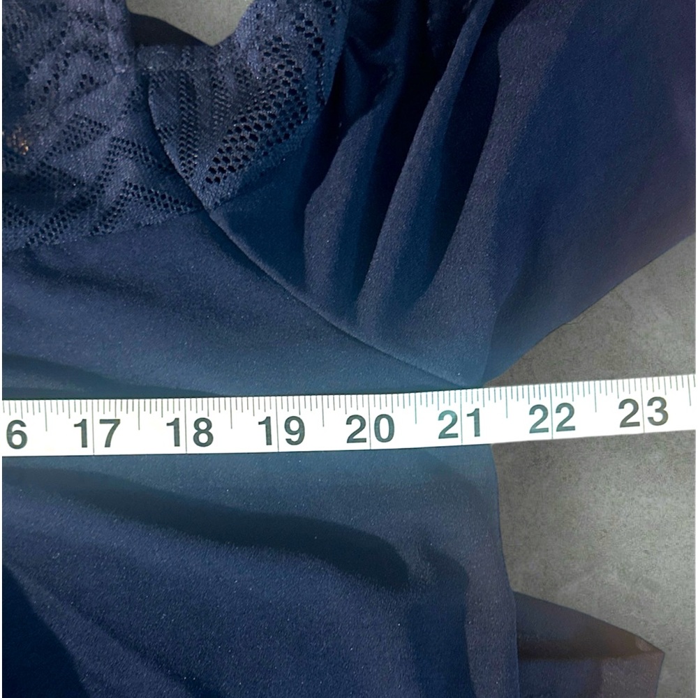 AUW Cold Shoulder‎ Navy Blue Blouse Size XL - Picture 7 of 7